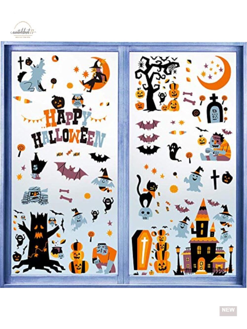 Halloween Window Clings Decals 146pcs Waterproof PVC Sticker Set Spooky Party